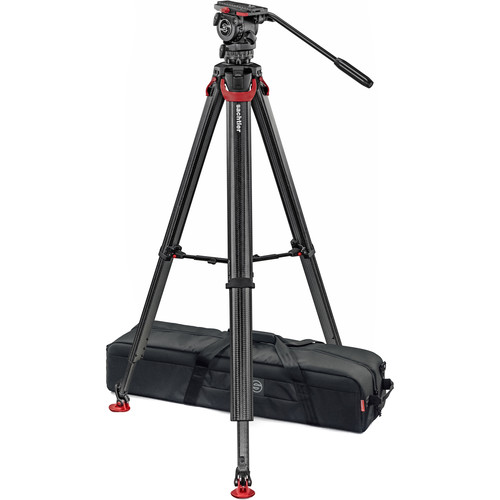 Sachtler System FSB 6 Fluid Head with Sideload Plate, Flowtech 75 Carbon Fiber Tripod with Mid-Level Spreader and Rubber Feet 0495