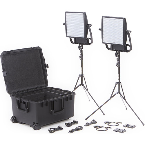 Litepanels Astra 3X Traveler Bi-Color Duo 2-Light Kit with V-Mount Battery Brackets 935-3203