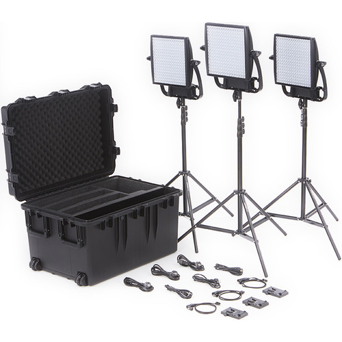 Litepanels Astra 3X Traveler Bi-Color Trio 3-Light Kit with V-Mount Battery Brackets 935-3205