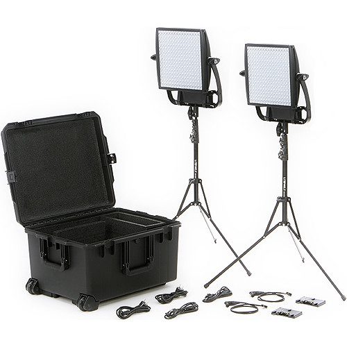 Litepanels Astra 6X Traveler Bi-Color Duo 2-Light Kit with Gold Mount Battery Brackets 935-3208
