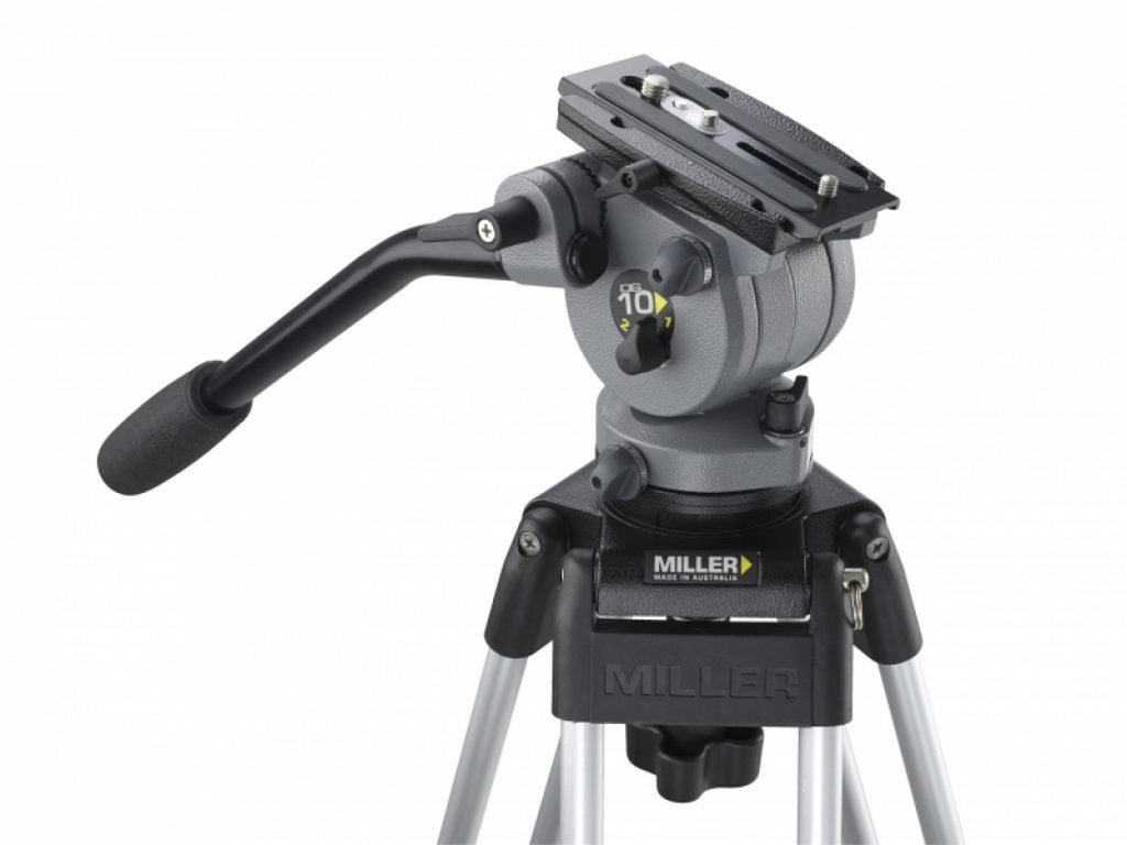 Miller DS-10 DV Fluid Head with Solo Aluminum Tripod System- Supports up to 11 lb (5 kg) 1640