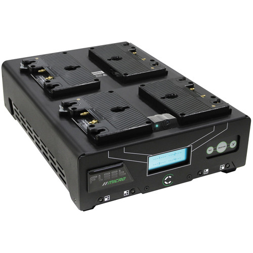 Core SWX VoltBridge Enabled Fleet Micro 3A Digital Quad Charger for Gold Mount Batteries FLEET-Q4MAI