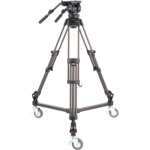 Libec LX10 Studio Two-Stage Aluminum Tripod System and H65B Head with Dual Pan Handles and Spreader Dolly LX10 STUDIO