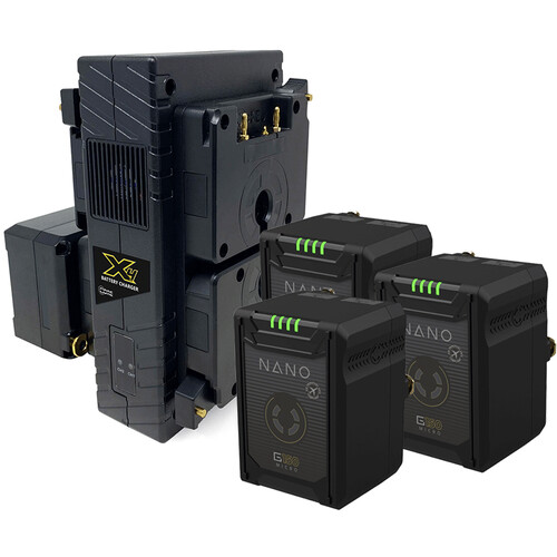 Core SWX NANO Micro 147Wh 4-Battery Kit with Quad Travel Charger (Gold Mount) NANO-G150K4