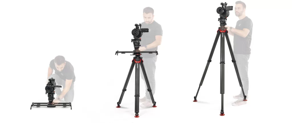 Sachtler System aktiv14T & flowtech 100 with Mid-Level Spreader S2076T-FTMS Open Box