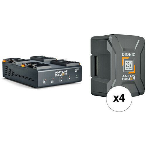 Anton Bauer Dionic 240Wh 26V 4-Battery Kit with 26V LP4 4-Position Gold Mount