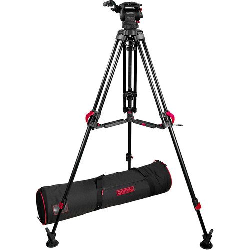 Cartoni Focus 8 Fluid Head with Red Lock Tripod System KF08-RLM
