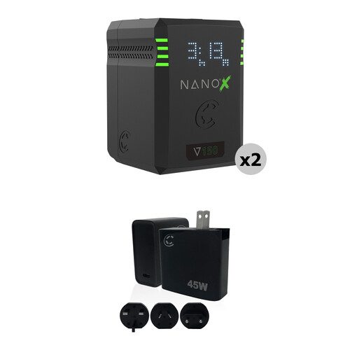 Core SWX NANOX V150 2-Battery Kit + 45W Fast Charger (V-Mount)
