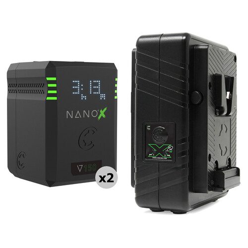 Core SWX NANOX V150 2 x Batteries + Dual Travel Charger Kit (V-Mount)